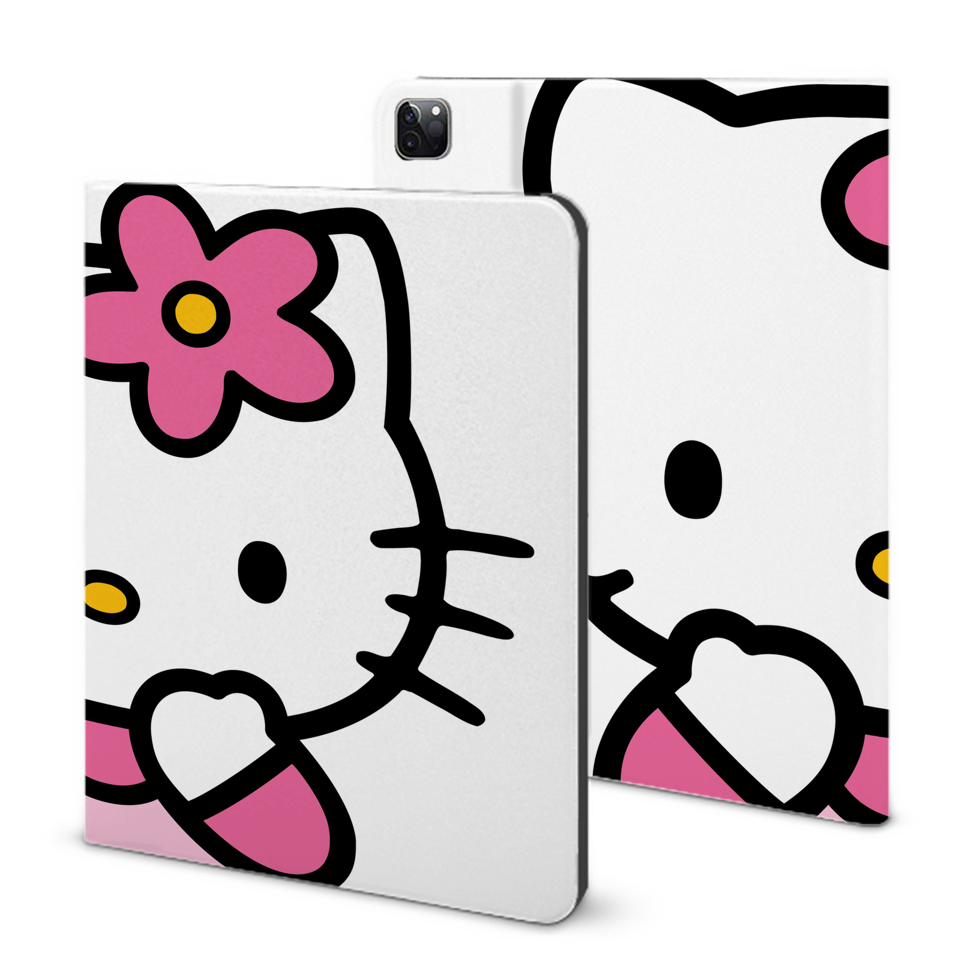 （画像用） Hello Kitty ハローキティ IPad ケース ブック型 PUレザー TPU 耐衝撃 軽量 薄型 ペン収納なし 全面保護 IPad 各モデル対応